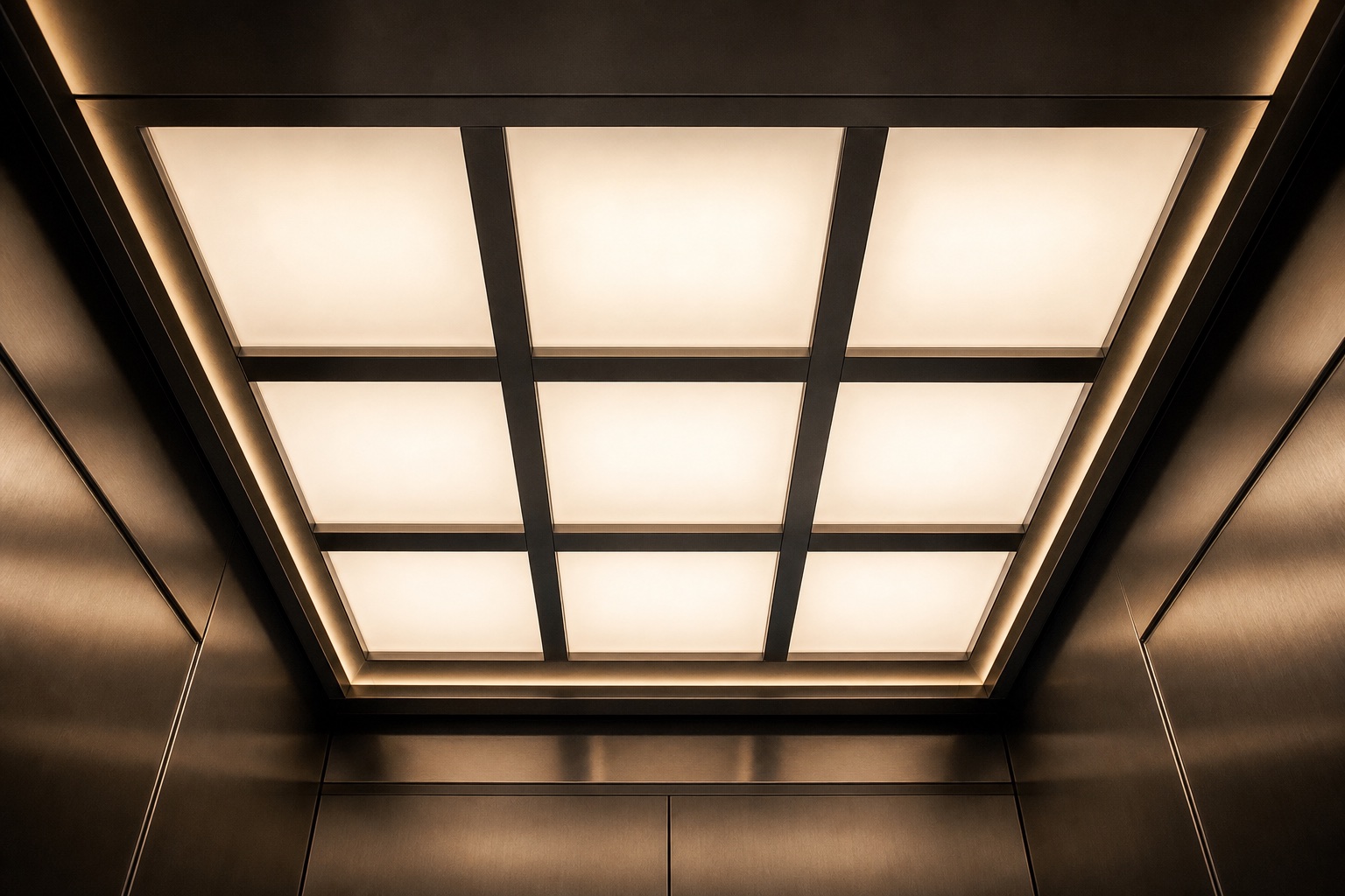 Elevator ceiling lighting design